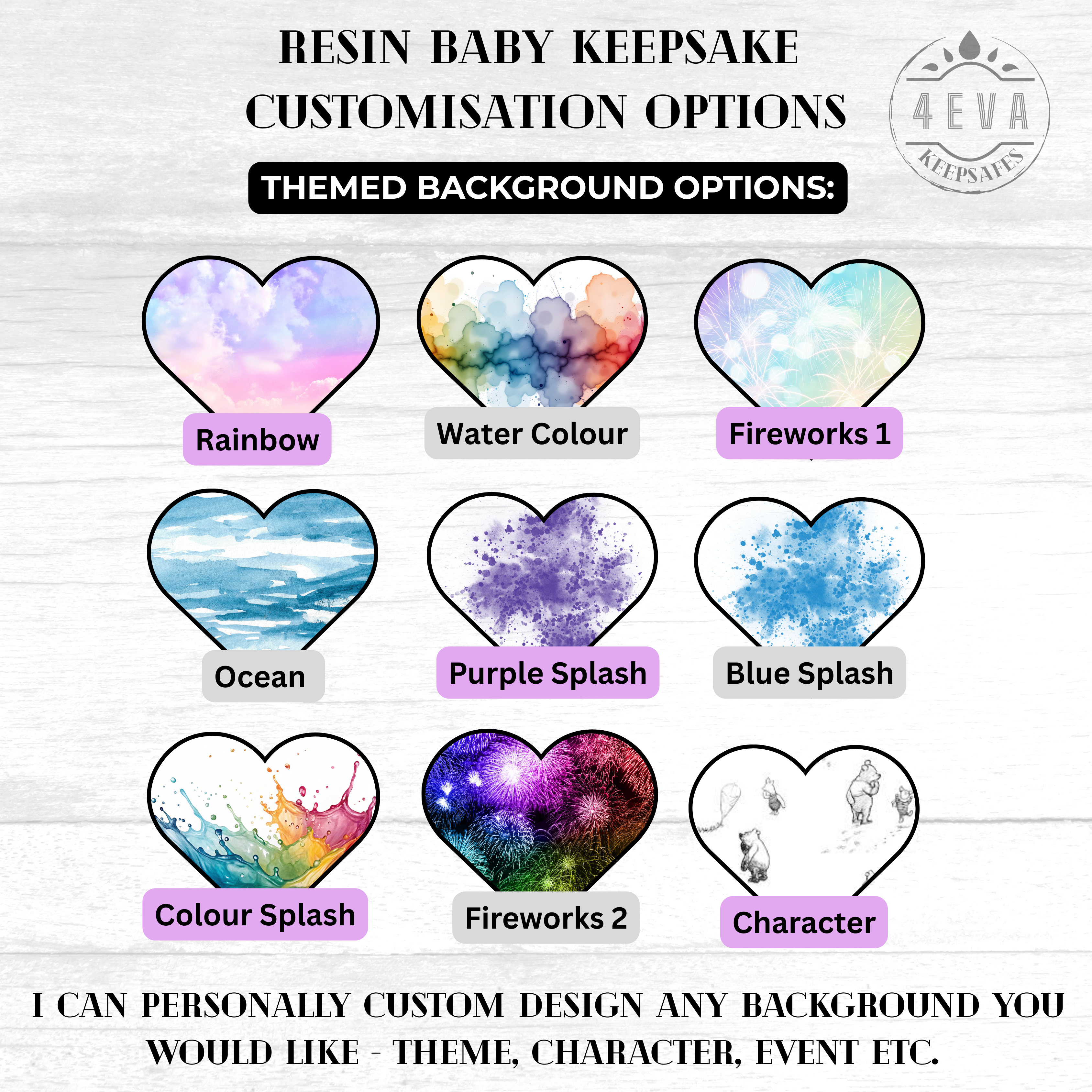 Baby Birth Keepsakes - Resin (Custom)